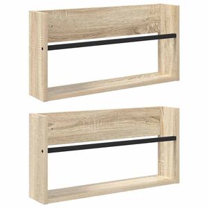 Raft pentru reviste cu raft 2 pcs Stejar Sonoma 60 x 12 x 30 cm