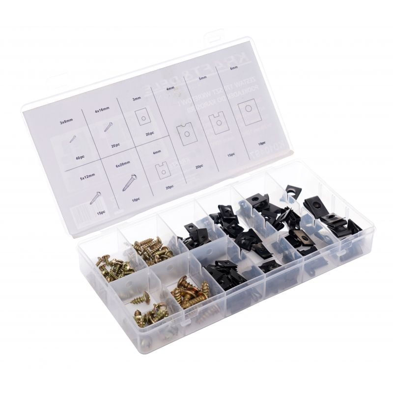 Casa si Gradina - Constructii - Scule electrice si accesorii - Seturi si accesorii pentru gaurit si insurubat - Set suruburi si cleme, 170 buc, KD10497, Kraft&Dele - Infinity.ro