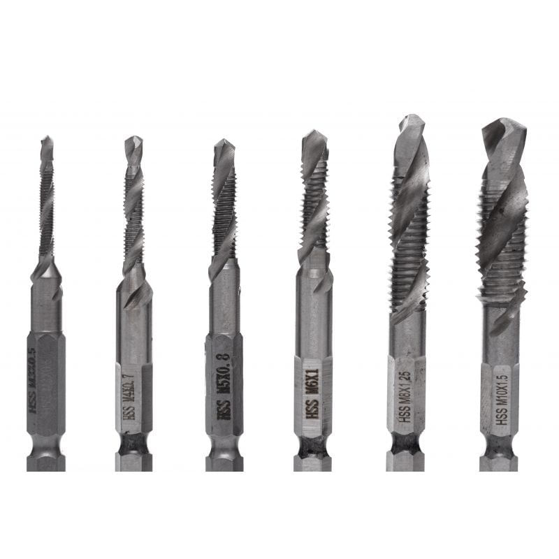 Casa si Gradina - Constructii - Scule electrice si accesorii - Seturi si accesorii pentru gaurit si insurubat - Set burghie pentru filetare, M3 M10, KD980, Kraft&Dele - Infinity.ro