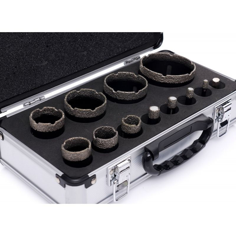 Casa si Gradina - Constructii - Scule electrice si accesorii - Seturi si accesorii pentru gaurit si insurubat - Set carote diamantate, 12 buc 6-68mm, Kraft&Dele, KD11227 - Infinity.ro