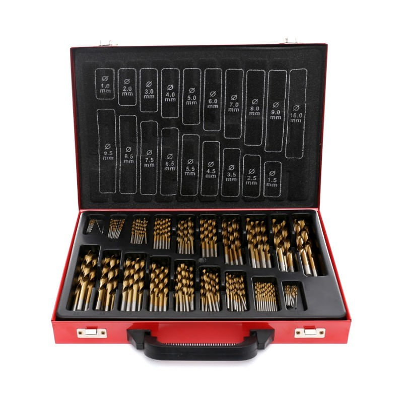 Casa si Gradina - Constructii - Scule electrice si accesorii - Seturi si accesorii pentru gaurit si insurubat - Set burghie din titan, HSS pentru metal 170 buc, KD991, Kraft&Dele - Infinity.ro