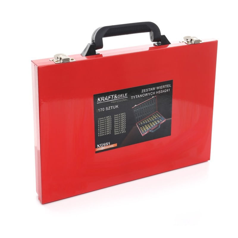 Casa si Gradina - Constructii - Scule electrice si accesorii - Seturi si accesorii pentru gaurit si insurubat - Set burghie din titan, HSS pentru metal 170 buc, KD991, Kraft&Dele - Infinity.ro