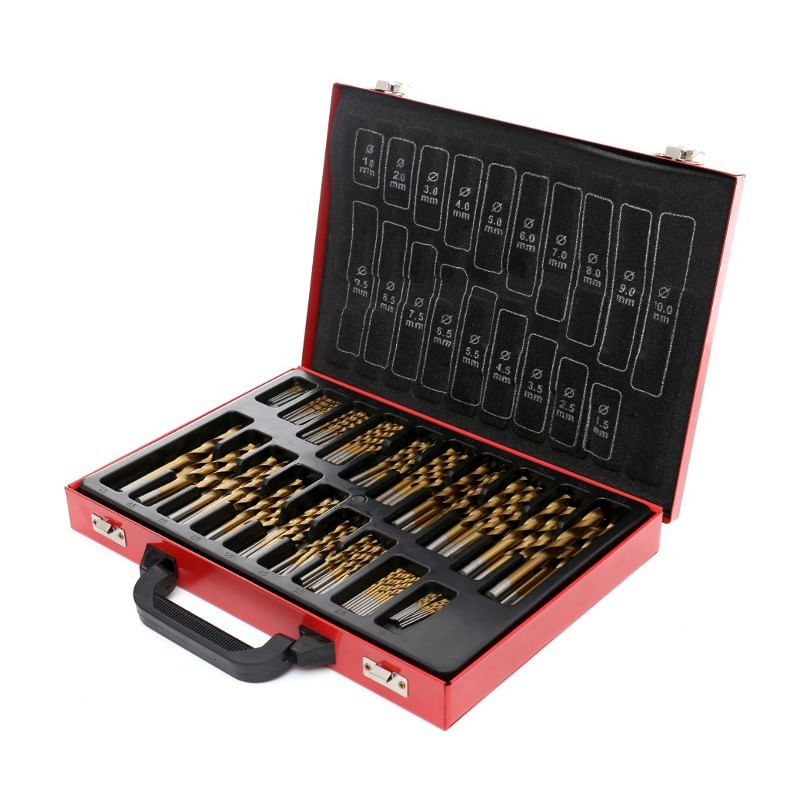Casa si Gradina - Constructii - Scule electrice si accesorii - Seturi si accesorii pentru gaurit si insurubat - Set burghie din titan, HSS pentru metal 170 buc, KD991, Kraft&Dele - Infinity.ro
