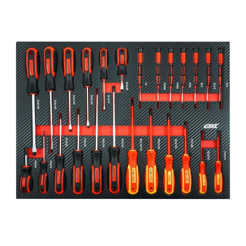 Casa si Gradina - Constructii - Depozitare, transport si protectie - Organizatoare si cutii scule - Dulap de scule, Verke V33109, 7 sertare, 306 elemente, cu roti - Infinity.ro