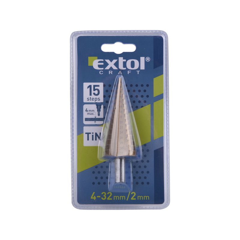 Casa si Gradina - Constructii - Scule electrice si accesorii - Seturi si accesorii pentru gaurit si insurubat - Burghiu trepte, EXTOL CRAFT, 20055, 4-32mm, 15 trepte - Infinity.ro