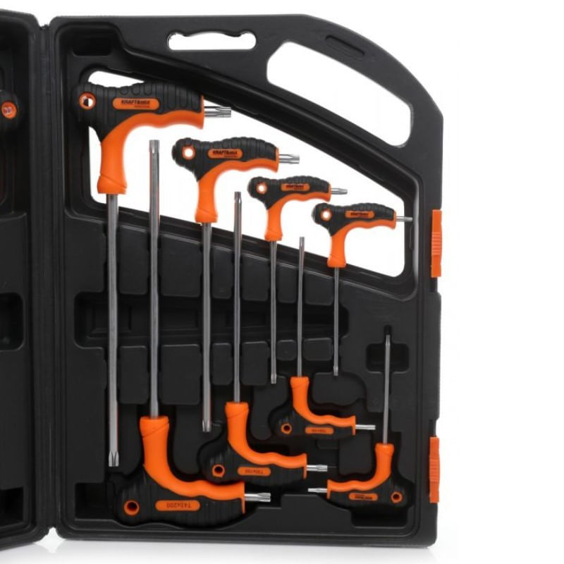 Casa si Gradina - Constructii - Scule de mana si unelte - Chei si truse chei - Set imbusi cu maner, Kraft&Dele, KD10907, Torx, 16 elemente - Infinity.ro