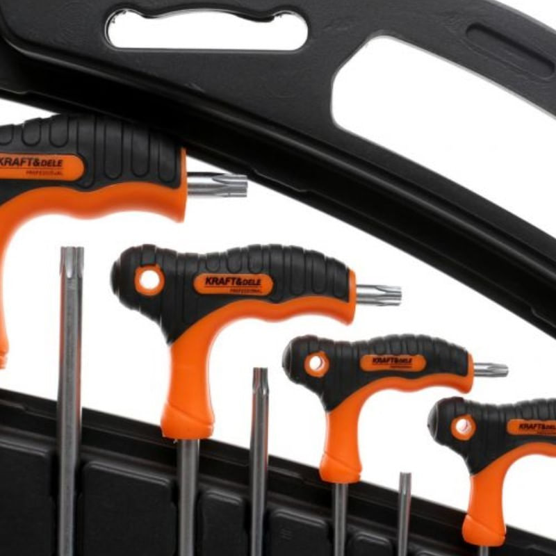 Casa si Gradina - Constructii - Scule de mana si unelte - Chei si truse chei - Set imbusi cu maner, Kraft&Dele, KD10907, Torx, 16 elemente - Infinity.ro