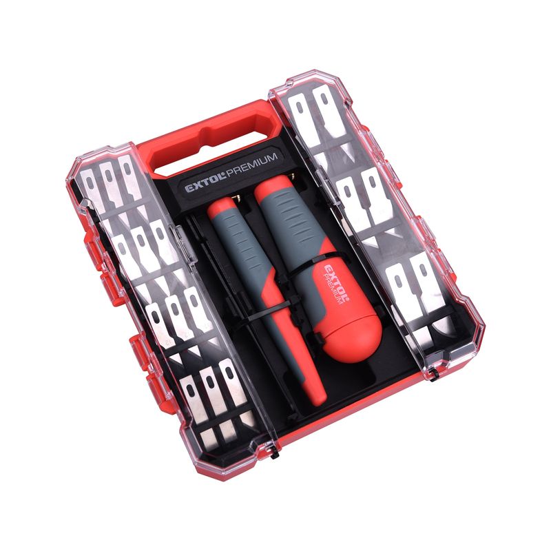 Carti si Birotica - Birotica - Accesorii de birou - Foarfece si cuttere - Set cutite 21 piese, EXTOL PREMIUM, 8855196, 12 mici/6 mari - Infinity.ro