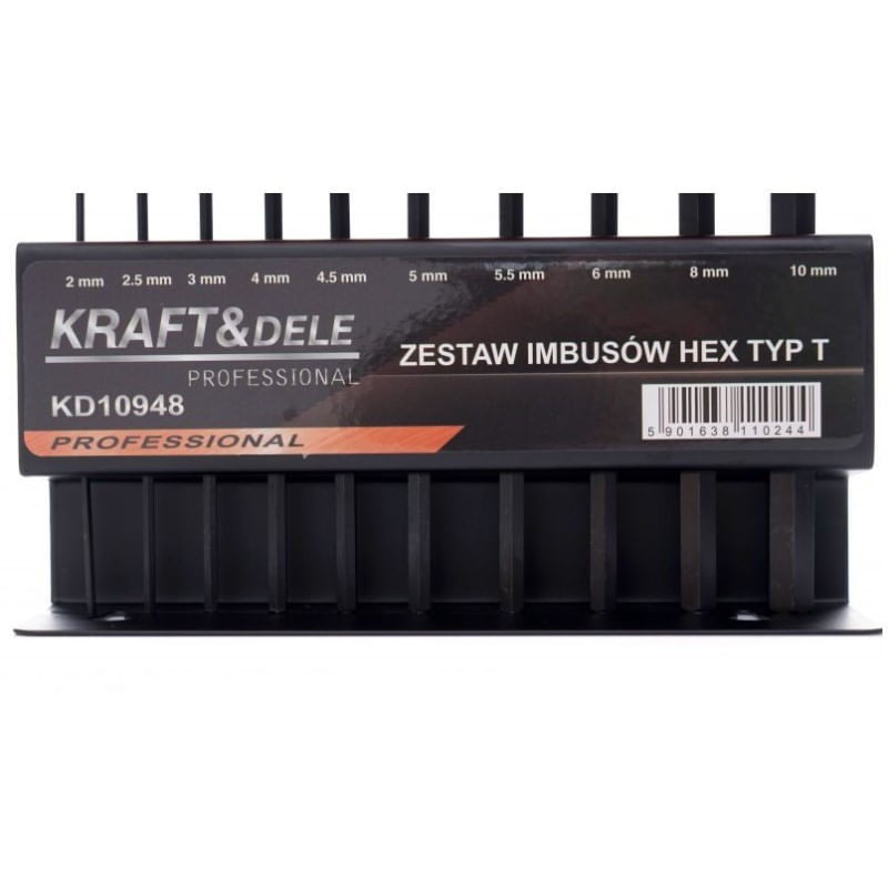 Casa si Gradina - Constructii - Scule de mana si unelte - Chei si truse chei - Set chei hexagonale, Kraft&Dele KD10948, 10 piese, cu suport - Infinity.ro