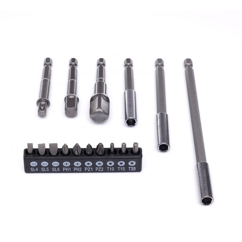 Casa si Gradina - Constructii - Scule electrice si accesorii - Seturi si accesorii pentru gaurit si insurubat - Set suporturi, adaptoare si biti 16 buc, KD10955, Kraft&Dele - Infinity.ro