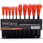 Casa si Gradina - Constructii - Scule de mana si unelte - Chei si truse chei - Set chei hexagonale, Kraft&Dele KD10948, 10 piese, cu suport - Infinity.ro