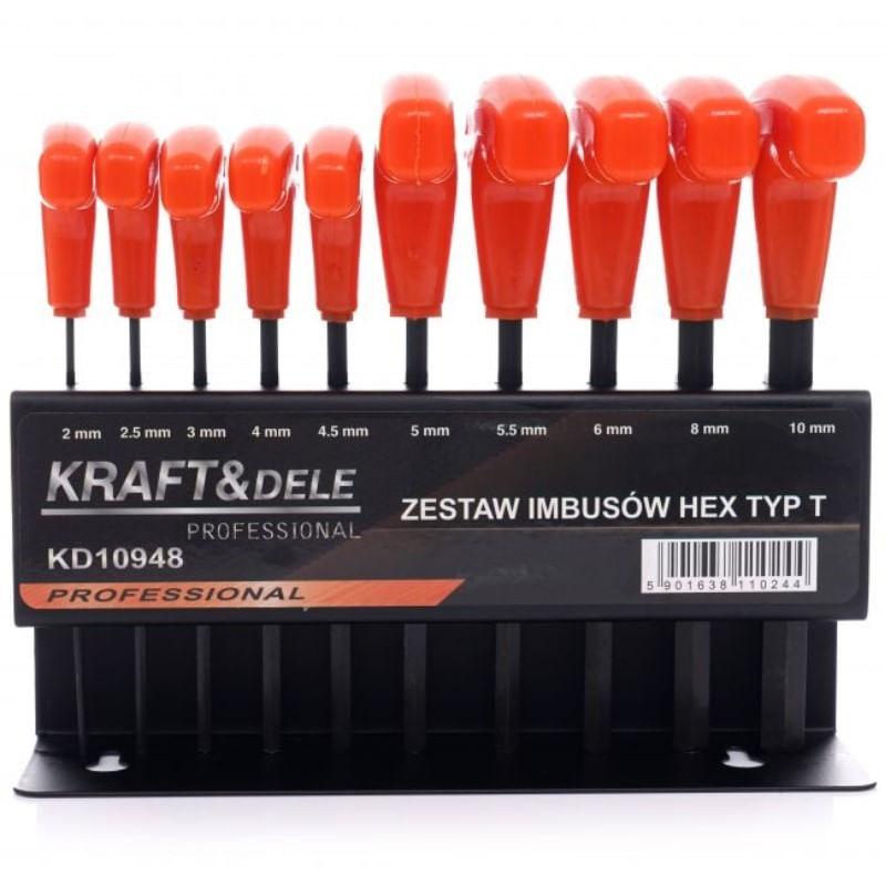 Casa si Gradina - Constructii - Scule de mana si unelte - Chei si truse chei - Set chei hexagonale, Kraft&Dele KD10948, 10 piese, cu suport - Infinity.ro