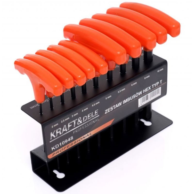 Casa si Gradina - Constructii - Scule de mana si unelte - Chei si truse chei - Set chei hexagonale, Kraft&Dele KD10948, 10 piese, cu suport - Infinity.ro