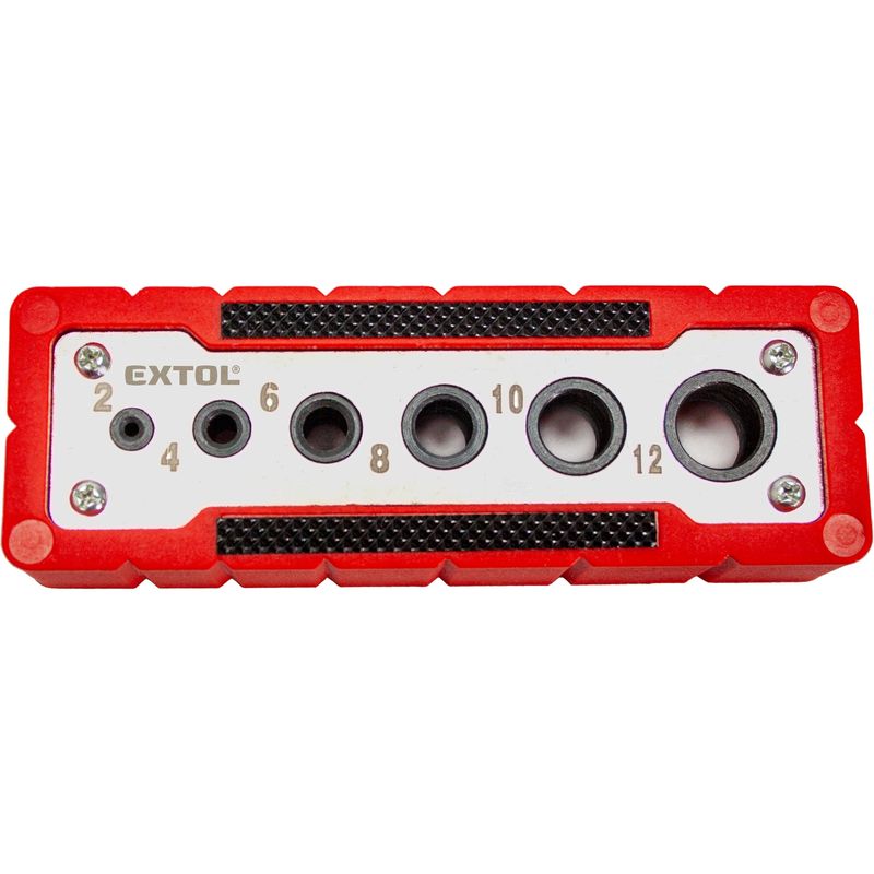 Casa si Gradina - Constructii - Scule electrice si accesorii - Seturi si accesorii pentru gaurit si insurubat - Sablon de ghidare, EXTOL PREMIUM, 8801920, 2-12mm, inox-plastic - Infinity.ro