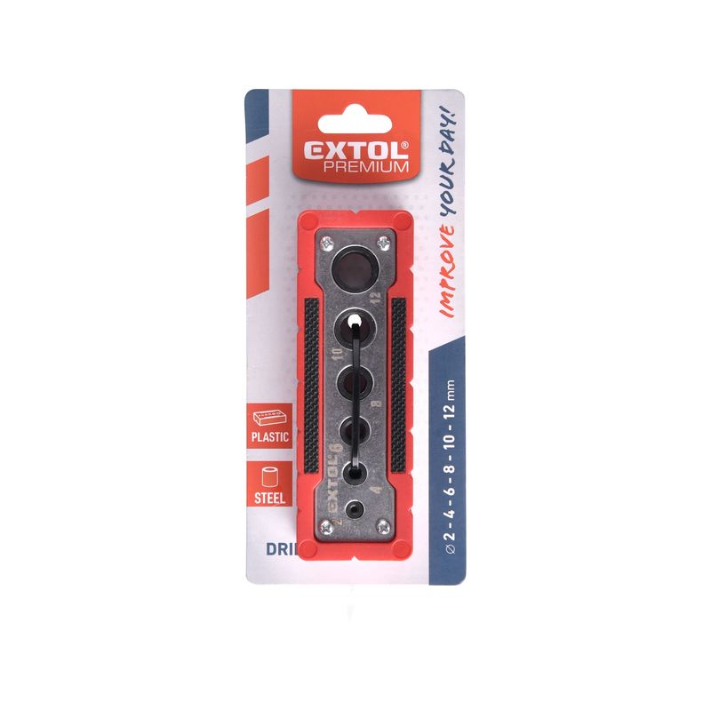 Casa si Gradina - Constructii - Scule electrice si accesorii - Seturi si accesorii pentru gaurit si insurubat - Sablon de ghidare, EXTOL PREMIUM, 8801920, 2-12mm, inox-plastic - Infinity.ro