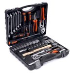 Casa si Gradina - Constructii - Scule de mana si unelte - Chei si truse chei - Trusa scule, Kraft&Dele, 56 piese - Infinity.ro