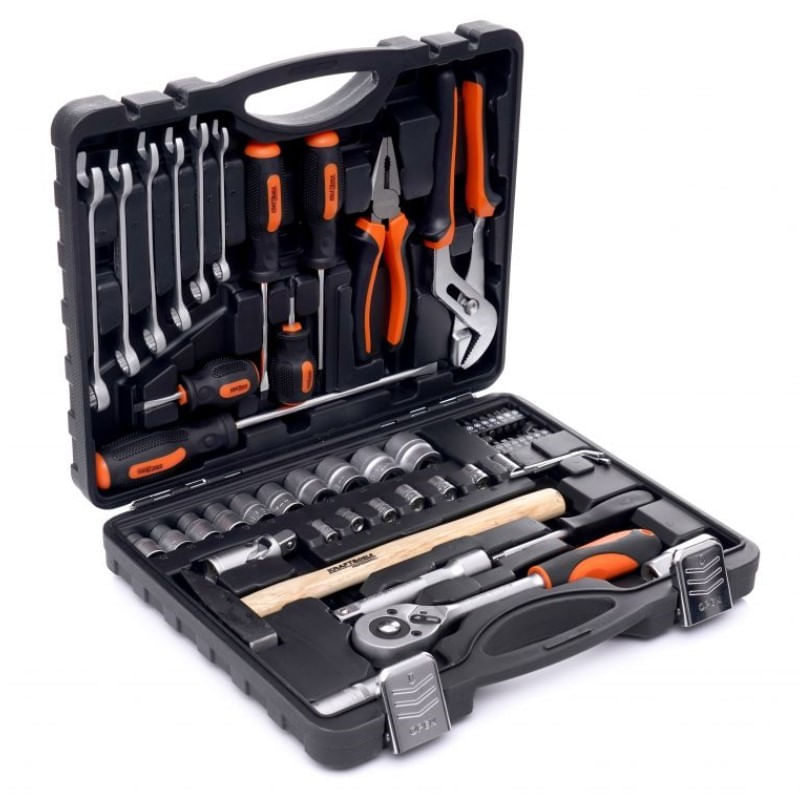 Casa si Gradina - Constructii - Scule de mana si unelte - Chei si truse chei - Trusa scule, Kraft&Dele, 56 piese - Infinity.ro