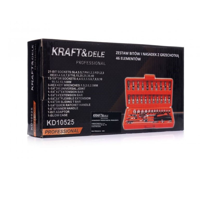 Casa si Gradina - Constructii - Scule de mana si unelte - Chei si truse chei - Trusa profesionala scule, Kraft&Dele KD10525, chei tubulare, 46 piese - Infinity.ro