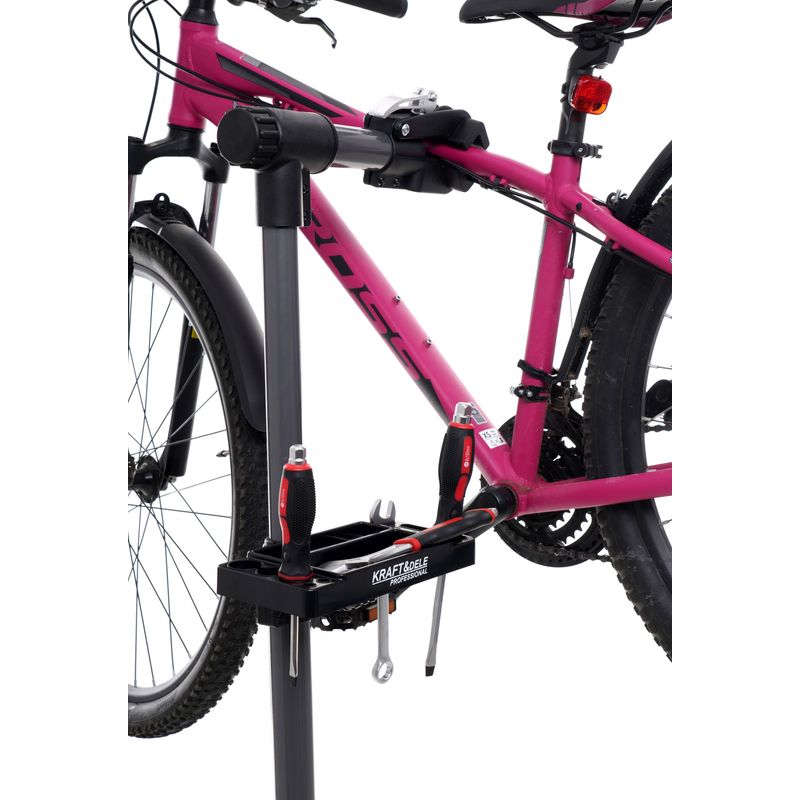 Sport si Outdoor - Ciclism - Accesorii pentru biciclete - Suporturi accesorii biciclete - Stand reparatii biciclete, Kraft&Dele, reglabil 105‑143 cm, 30 kg, KD11252 - Infinity.ro