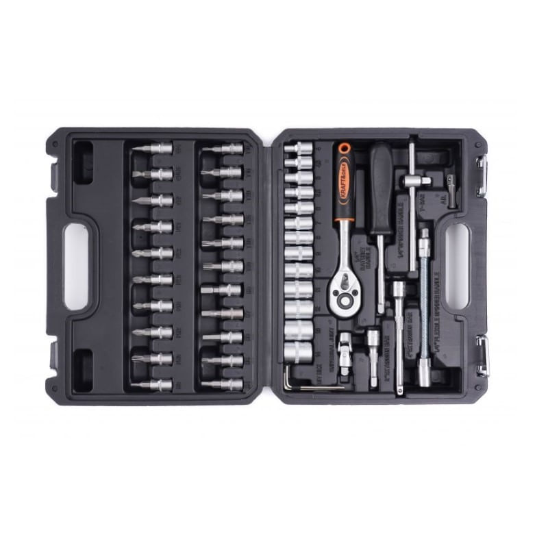 Casa si Gradina - Constructii - Scule de mana si unelte - Chei si truse chei - Trusa profesionala scule, Kraft&Dele KD10469, 46 piese, biti, surubelnite, clichet, soclu - Infinity.ro