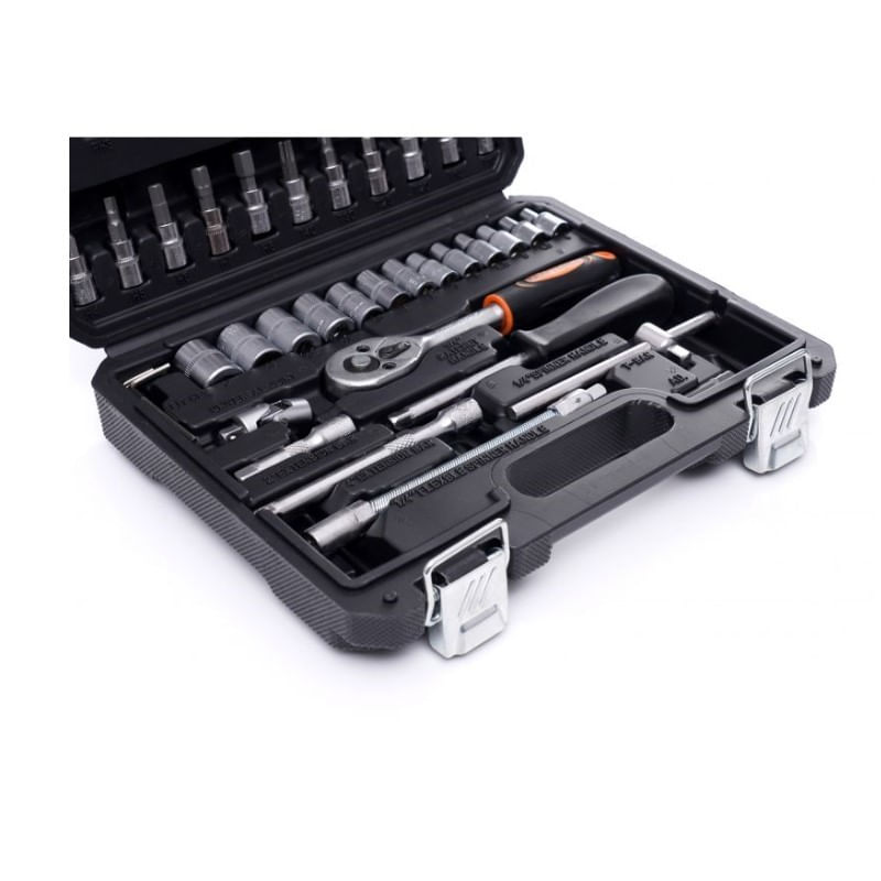 Casa si Gradina - Constructii - Scule de mana si unelte - Chei si truse chei - Trusa profesionala scule, Kraft&Dele KD10469, 46 piese, biti, surubelnite, clichet, soclu - Infinity.ro