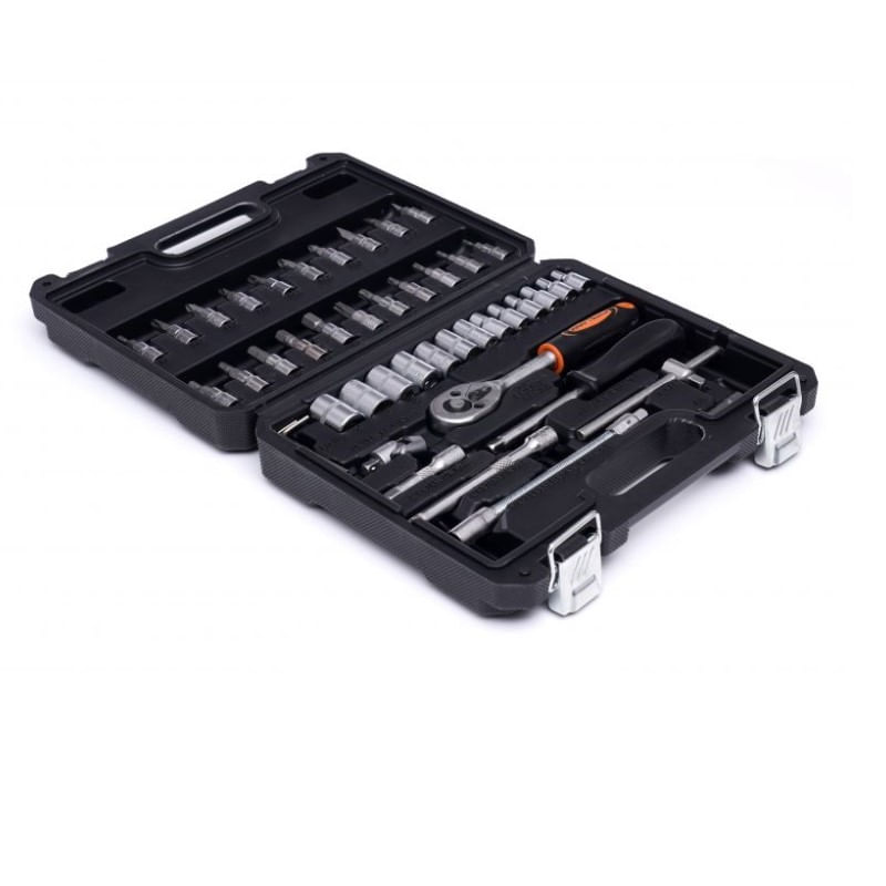 Casa si Gradina - Constructii - Scule de mana si unelte - Chei si truse chei - Trusa profesionala scule, Kraft&Dele KD10469, 46 piese, biti, surubelnite, clichet, soclu - Infinity.ro