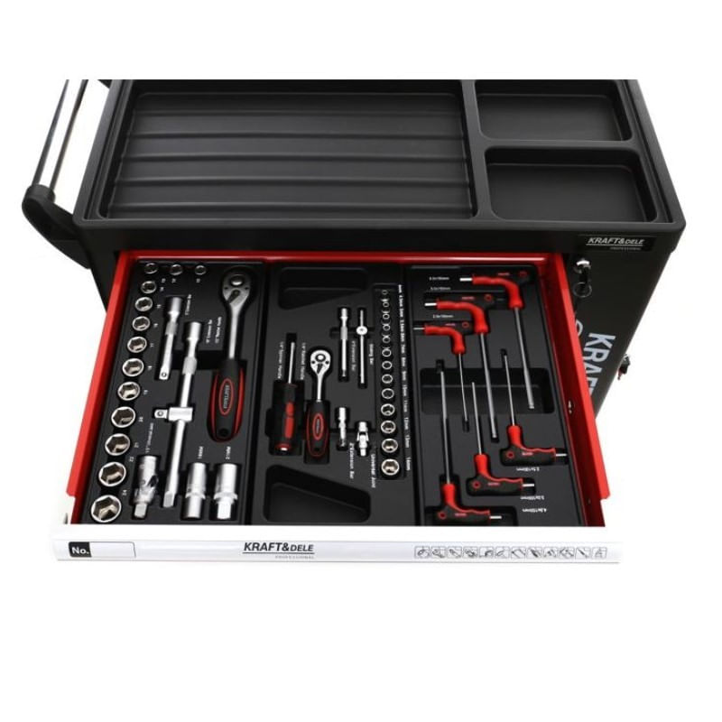 Casa si Gradina - Constructii - Depozitare, transport si protectie - Organizatoare si cutii scule - Dulap profesional cu scule, Kraft&Dele KD362, 263 piese, cu 6 sertare - Infinity.ro