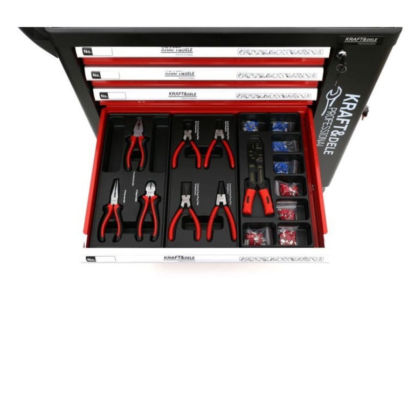 Casa si Gradina - Constructii - Depozitare, transport si protectie - Organizatoare si cutii scule - Dulap profesional cu scule, Kraft&Dele KD362, 263 piese, cu 6 sertare - Infinity.ro