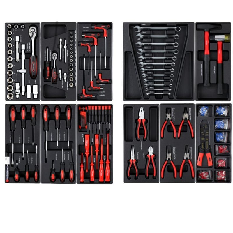 Casa si Gradina - Constructii - Depozitare, transport si protectie - Organizatoare si cutii scule - Dulap profesional cu scule, Kraft&Dele KD362, 263 piese, cu 6 sertare - Infinity.ro