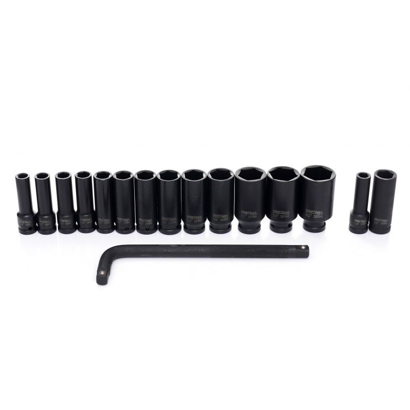 Casa si Gradina - Constructii - Scule de mana si unelte - Chei si truse chei - Set 15 chei tubulare impact, Kraft&Dele, 1/2", KD11755 - Infinity.ro