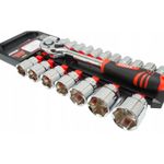 Casa si Gradina - Constructii - Scule de mana si unelte - Chei si truse chei - Set clichet si 18 prize, Verke V39090, 8-32 mm, 1/2" - Infinity.ro