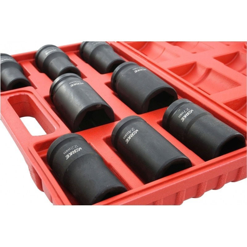 Casa si Gradina - Constructii - Scule de mana si unelte - Chei si truse chei - Set 8 chei tubulare, Verke, de impact, 3/4", 17-32 mm, V39471 - Infinity.ro