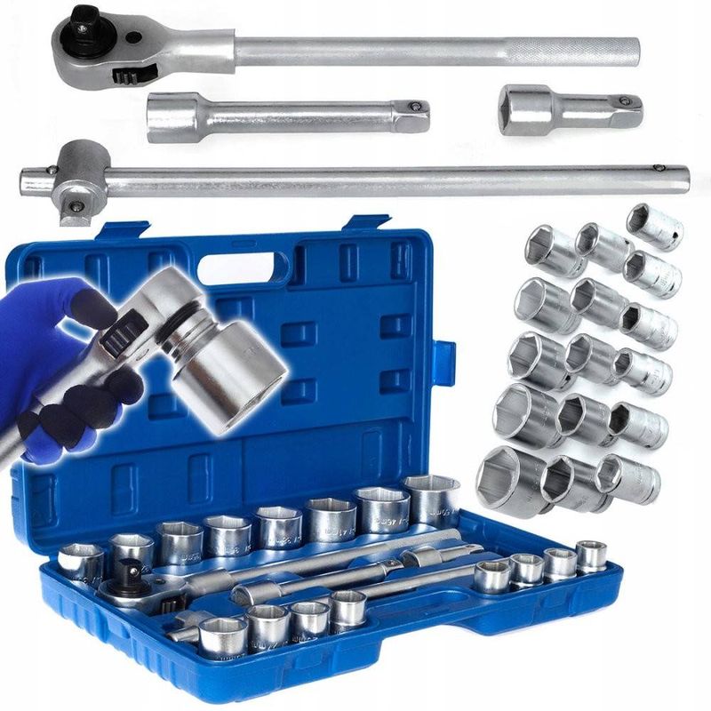 Casa si Gradina - Constructii - Scule de mana si unelte - Chei si truse chei - Trusa profesionala de 21 chei hexagonale cu soclu si clichet 3/4" din otel CrV Tagred-TA205 - Infinity.ro