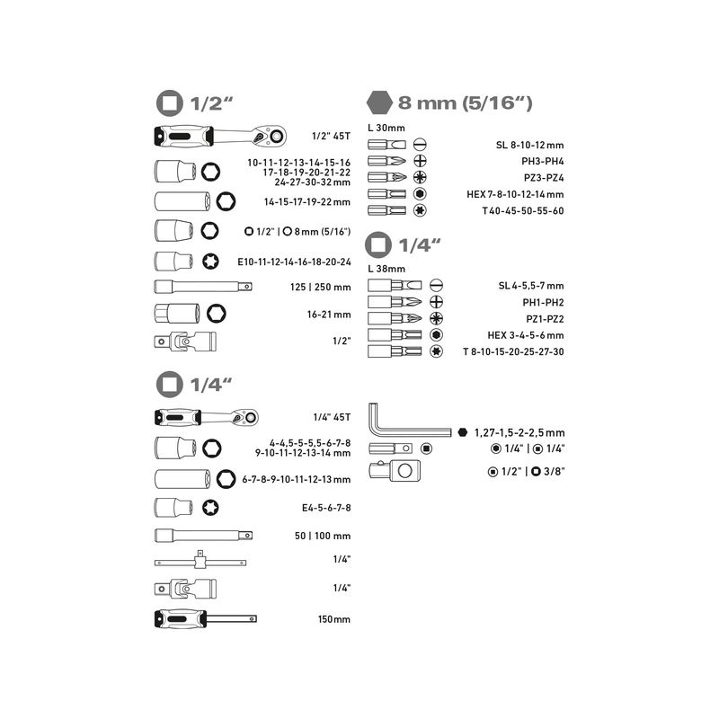 Casa si Gradina - Constructii - Scule de mana si unelte - Clesti si patenti - Set tubulare, EXTOL PREMIUM, 8818338, CrV, S2 - Infinity.ro