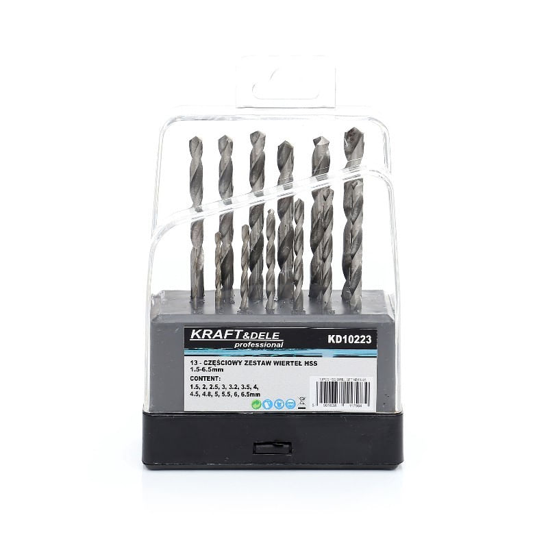 Casa si Gradina - Constructii - Scule electrice si accesorii - Seturi si accesorii pentru gaurit si insurubat - Burghie pentru metal si lemn, 13 buc, KD10223, Kraft&Dele - Infinity.ro