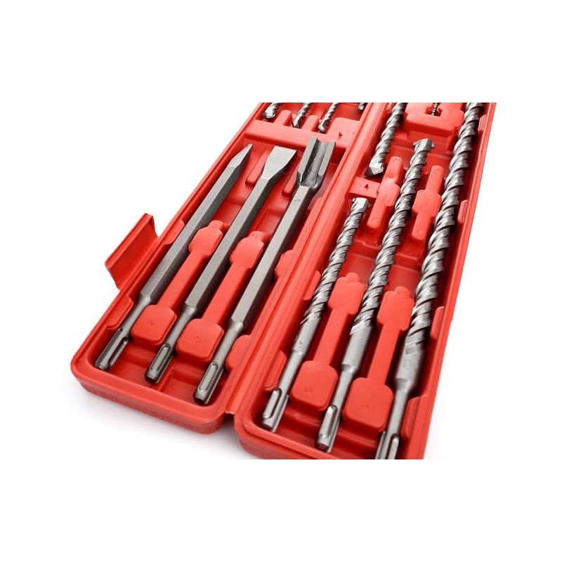 Casa si Gradina - Constructii - Scule electrice si accesorii - Seturi si accesorii pentru gaurit si insurubat - Set 9 burghie, S4 + 3 dalti SDS+, KD10206, Kraft&Dele - Infinity.ro