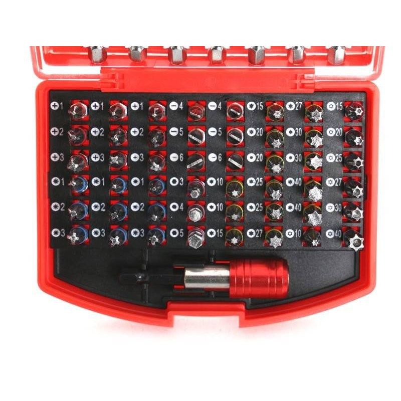 Casa si Gradina - Constructii - Scule electrice si accesorii - Seturi si accesorii pentru gaurit si insurubat - Set 56 accesorii, biti, 1/4" 25 mm, 75 mm din CrV TORX, TA1206, Tagred - Infinity.ro