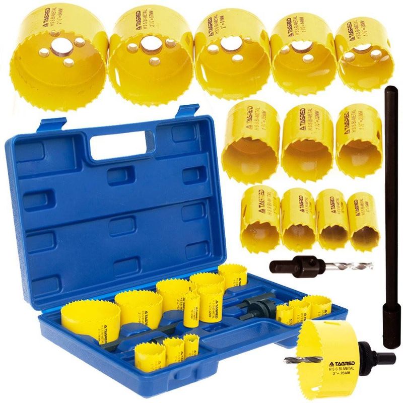 Casa si Gradina - Constructii - Scule electrice si accesorii - Seturi si accesorii pentru gaurit si insurubat - Set 17 bucati carote pentru metal si lemn, din otel HSS Tagred-TA1108 - Infinity.ro