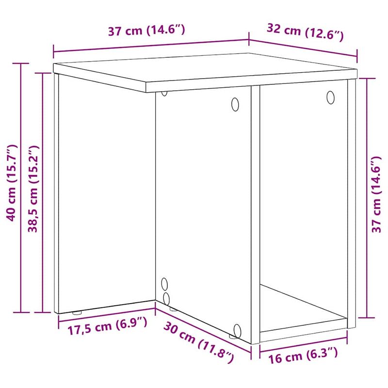 Casa si Gradina - Mobilier - Mese si birouri - Mese living - Masa laterala 2 pcs Stejar Artizanal 37 x 32 x 40 cm - Infinity.ro