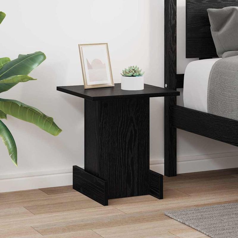 Casa si Gradina - Mobilier - Mese si birouri - Mese living - Masa laterala Stejar Negru 35,5 x 35 x 40 cm Lemn compozit - Infinity.ro