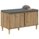 Casa si Gradina - Mobilier - Organizare si depozitare - Bancute - Banca pentru hol cu perna, Stejar Artizanal, 60 x 38 x 46 cm - Infinity.ro