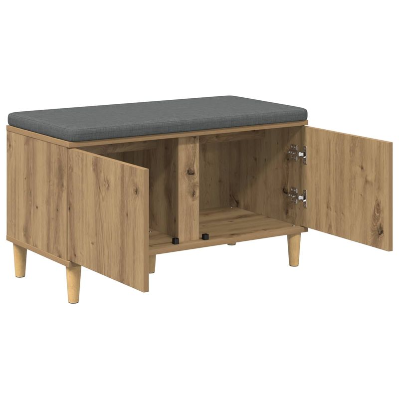 Casa si Gradina - Mobilier - Organizare si depozitare - Bancute - Banca pentru hol cu perna, Stejar Artizanal, 60 x 38 x 46 cm - Infinity.ro
