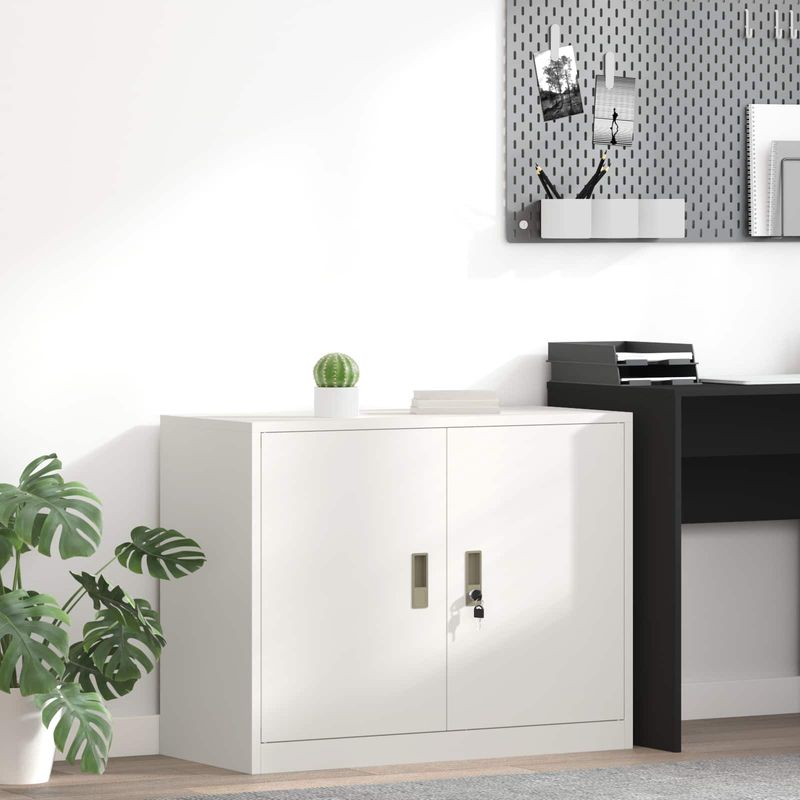 Casa si Gradina - Mobilier - Dulapuri si sifoniere - Dulapuri - Dulap de depozitare Alb 90 x 40 x 70 cm Otel Laminat la Rece - Infinity.ro