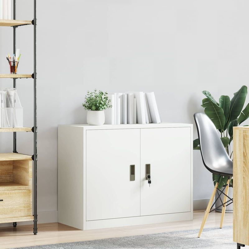Casa si Gradina - Mobilier - Dulapuri si sifoniere - Dulapuri - Dulap de depozitare Alb 90 x 40 x 70 cm Otel Laminat la Rece - Infinity.ro