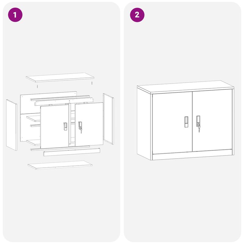 Casa si Gradina - Mobilier - Dulapuri si sifoniere - Dulapuri - Dulap de depozitare Alb 90 x 40 x 70 cm Otel Laminat la Rece - Infinity.ro