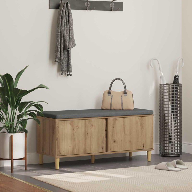 Casa si Gradina - Mobilier - Organizare si depozitare - Bancute - Banca pentru hol cu perna Stejar Artizanal, 60 x 38 x 46 cm - Infinity.ro