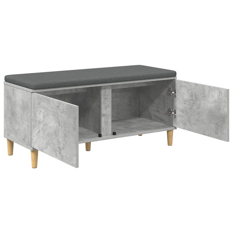 Casa si Gradina - Mobilier - Canapele si coltare - Banchete - Banca pentru hol cu perna cu usa Gri din beton 60 x 38 x 46 cm - Infinity.ro