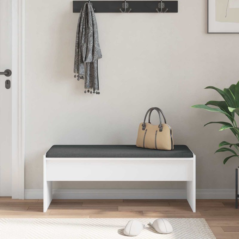 Casa si Gradina - Mobilier - Organizare si depozitare - Bancute - Banca pentru hol cu perna Alb 103 x 38 x 40 cm - Infinity.ro