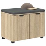 Casa si Gradina - Mobilier - Organizare si depozitare - Bancute - Banca pentru hol cu perna cu usa Stejar Sonoma 60 x 38 x 46 cm, - Infinity.ro