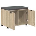 Casa si Gradina - Mobilier - Organizare si depozitare - Bancute - Banca pentru hol cu perna cu usa Stejar Sonoma 60 x 38 x 46 cm, - Infinity.ro
